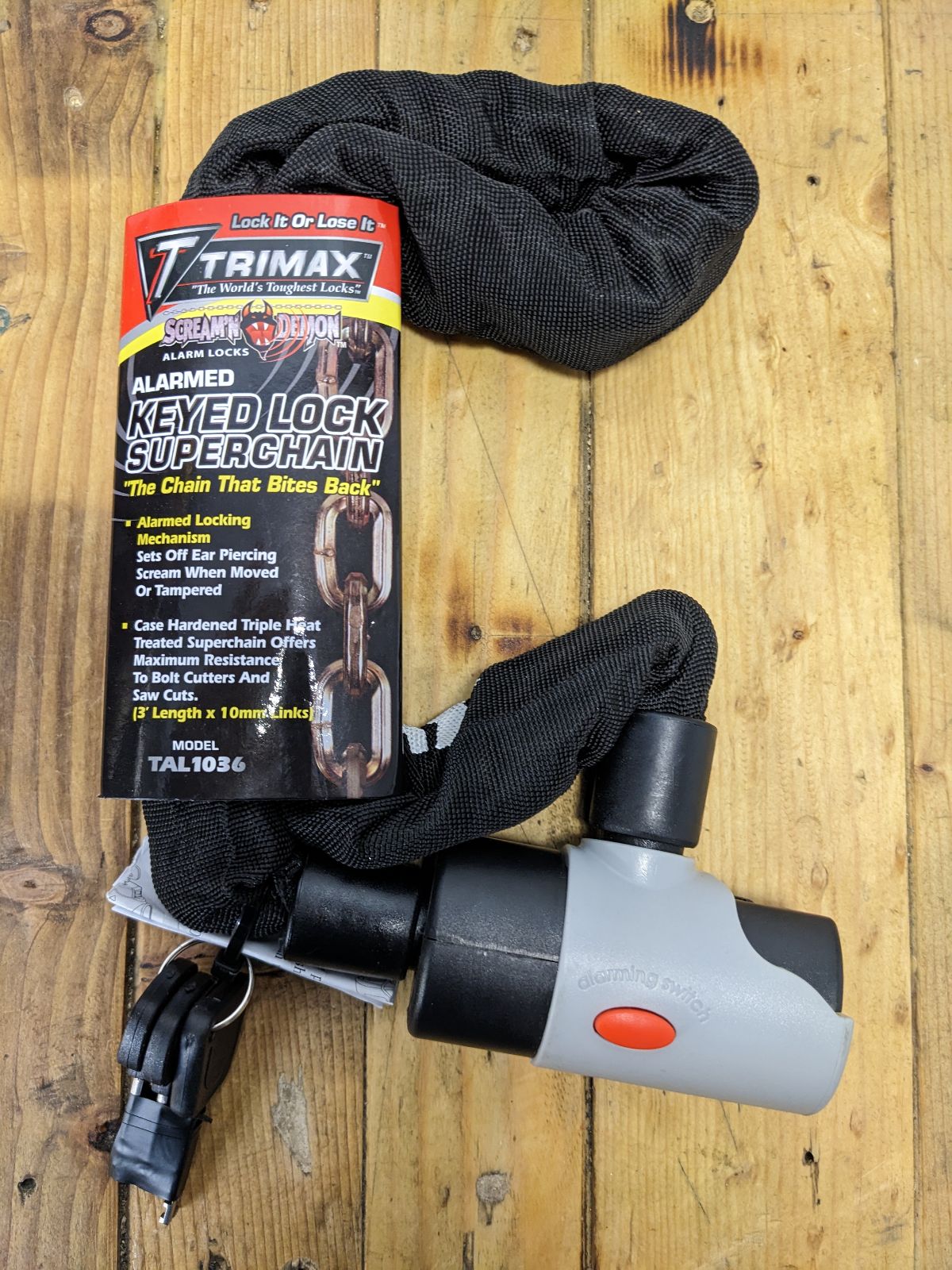 TRIMAX - Alarm Lock, 10mm links chain - 3'